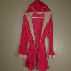 Pink plush robe